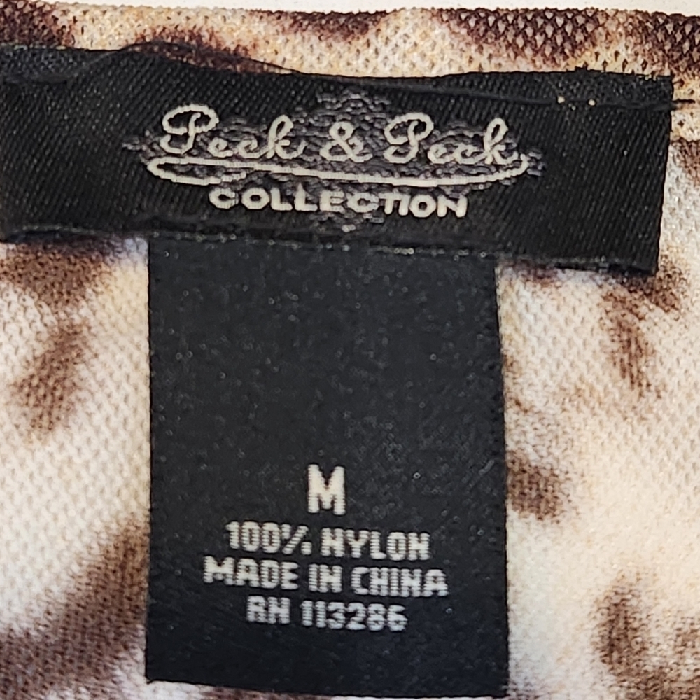 Peck & Peck Leopard Print Button Up Nylon Blouse … - image 6